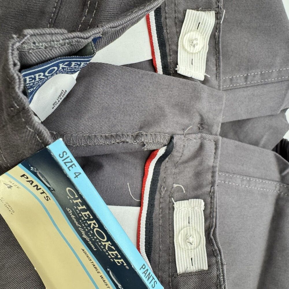 Cherokee Boys School Uniform Jogger Pant  Adjustable Waist Size 4 Grey - Picture 7 of 8